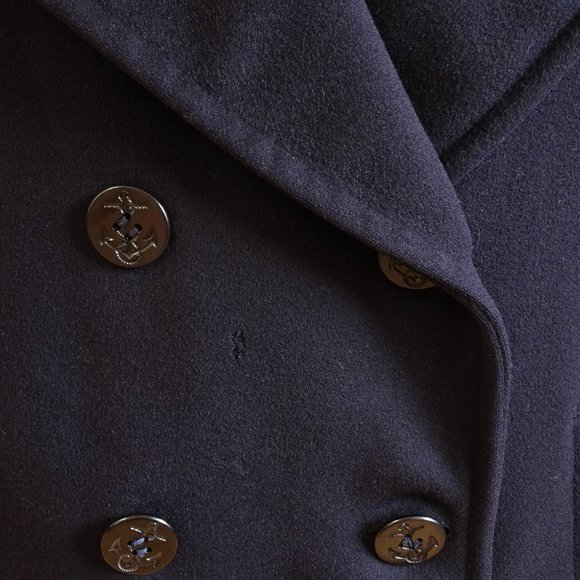 Vintage USN Navy "Naval Clothing Depot" WW2 Dark Blue Wool Pea Coat Size 38 - Picture 4 of 12